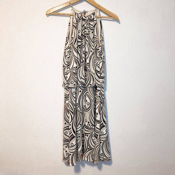 Maggy London Y2K Brown Patterned Tank Dress Size 12 - Picture 2 of 6